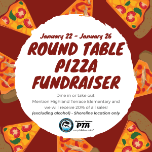 Round Table Pizza Fundraiser for dine in or take out